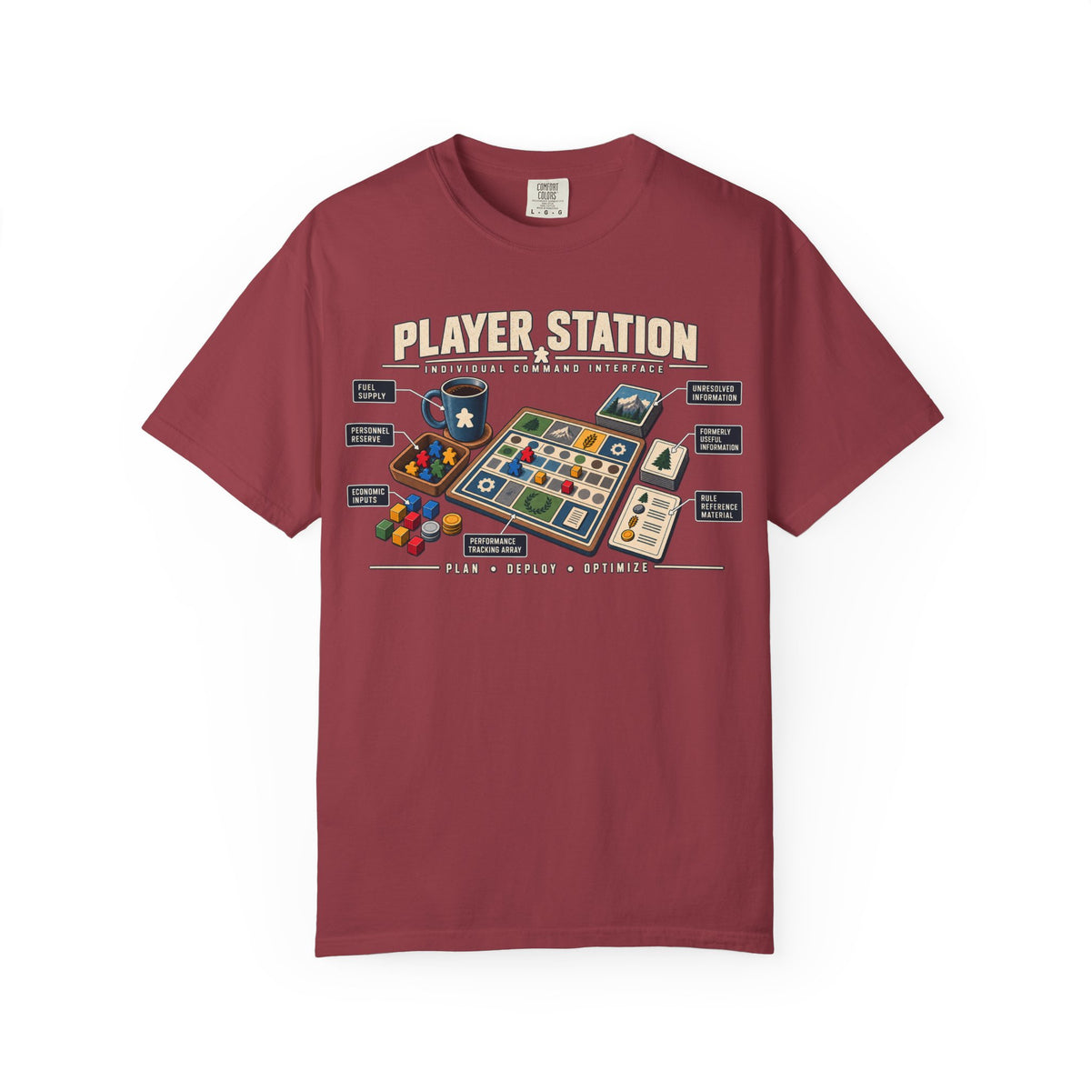 Player Station Technical Diagram Board Game T-Shirt
