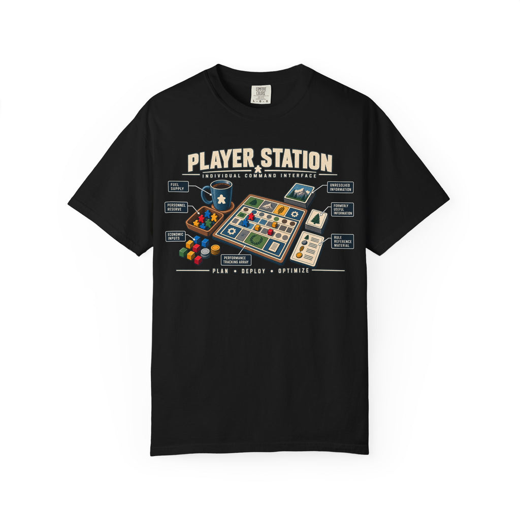 Player Station Technical Diagram Board Game T-Shirt
