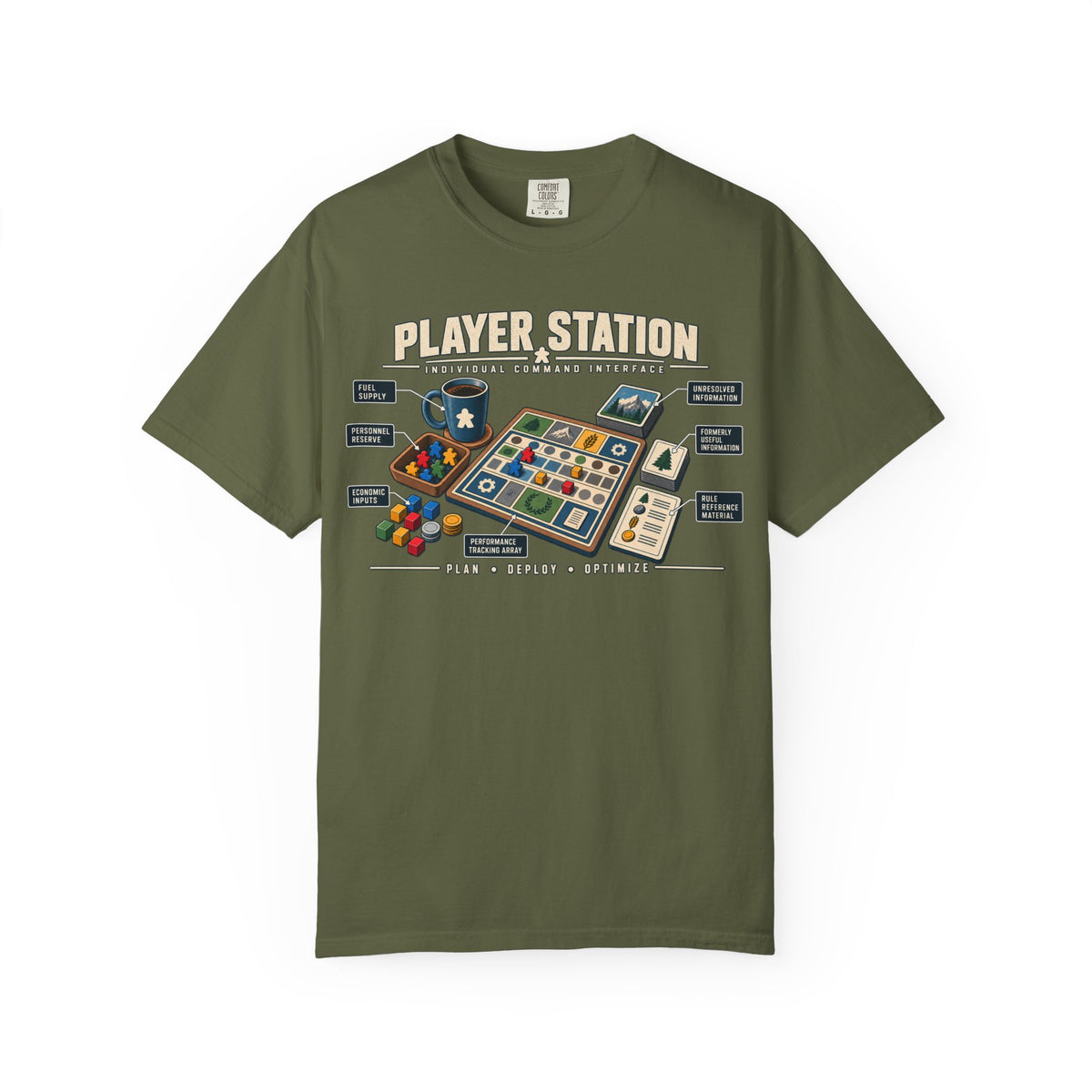 Player Station Technical Diagram Board Game T-Shirt