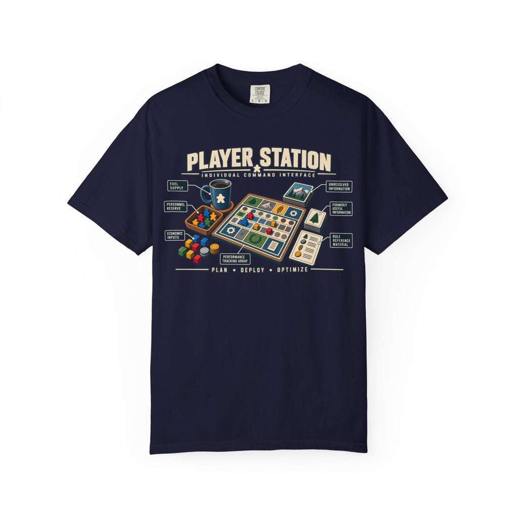 Player Station Technical Diagram Board Game T-Shirt