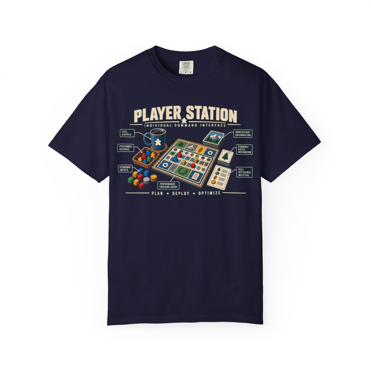 Player Station Technical Diagram Board Game T-Shirt