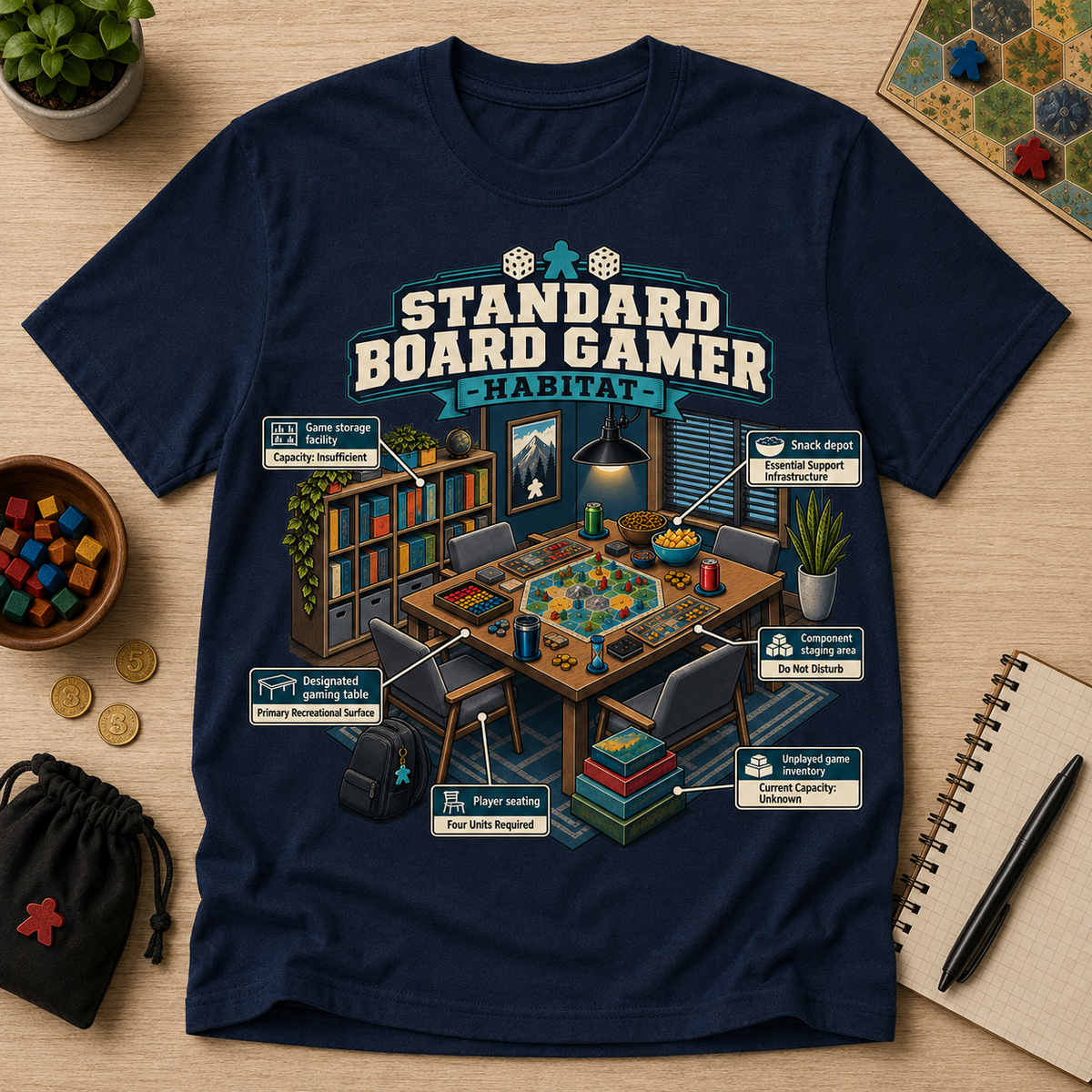 Standard Board Gamer Habitat T-Shirt
