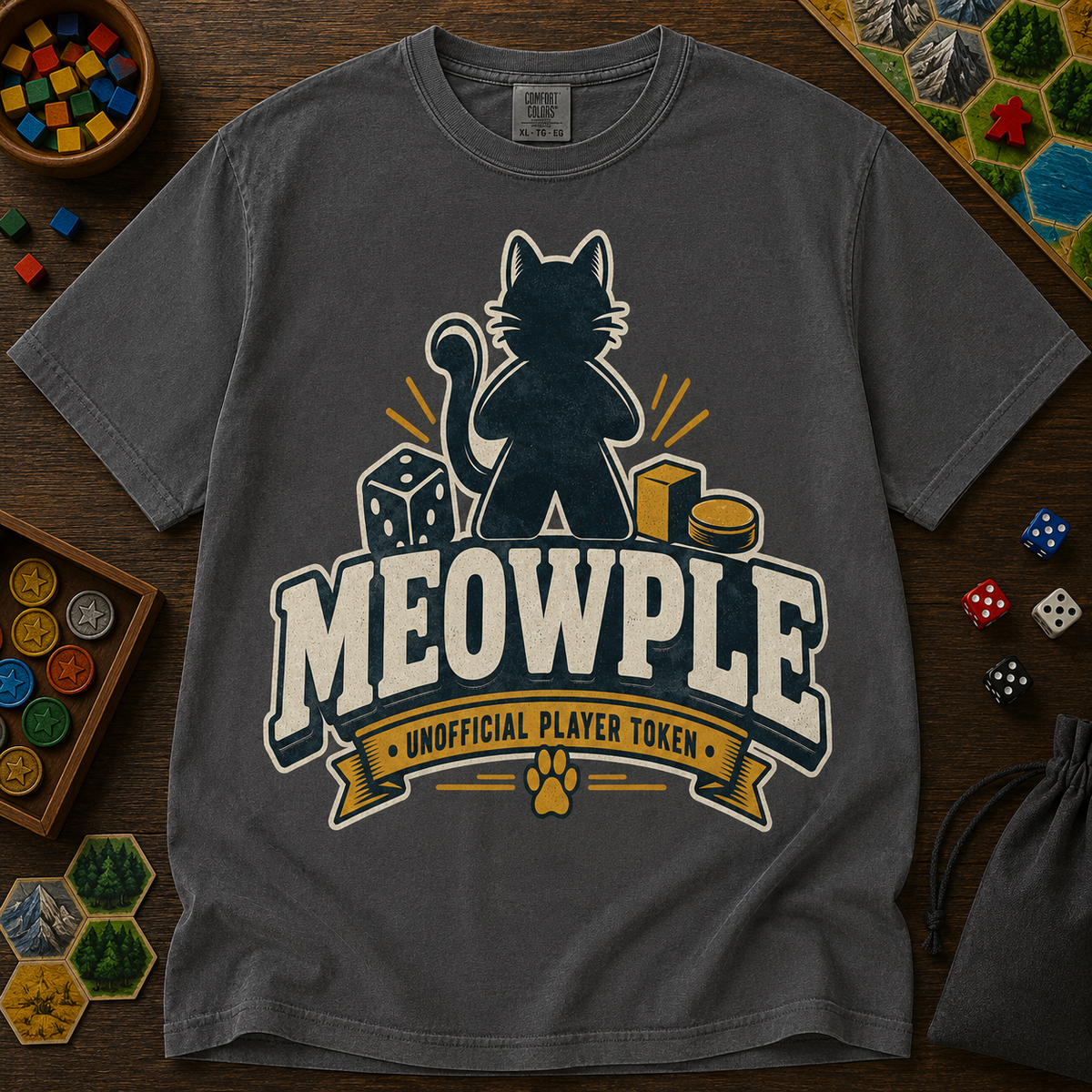 Meowple Unofficial Player Token - Cat Board Game T-Shirt