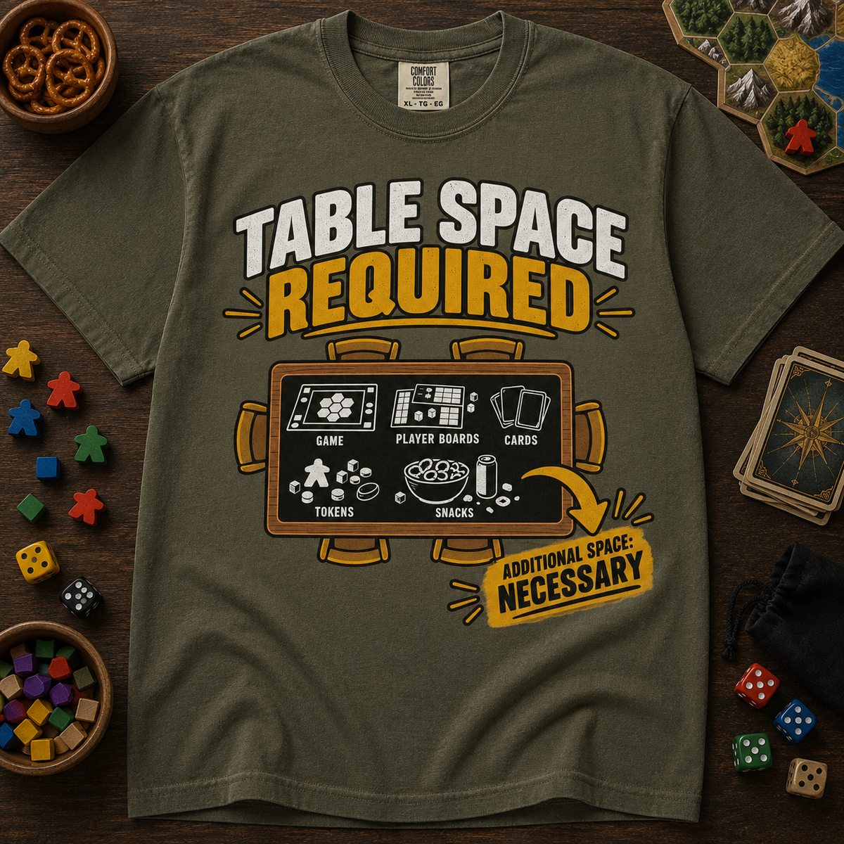 Table Space Required - Additional Space Necessary T-Shirt