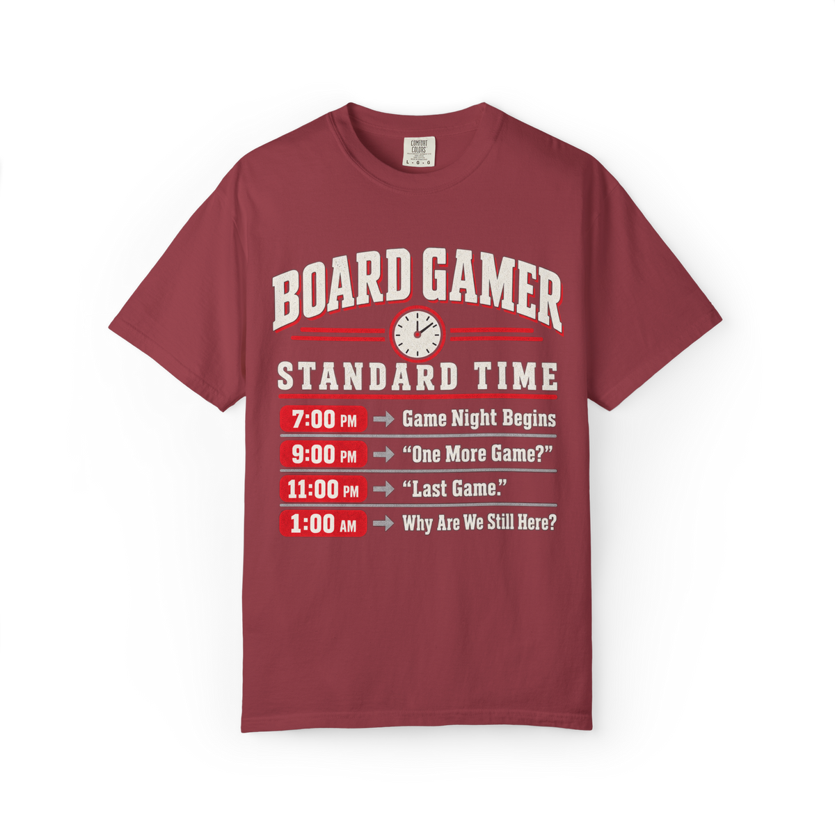 Board Gamer Standard Time Table T-Shirt