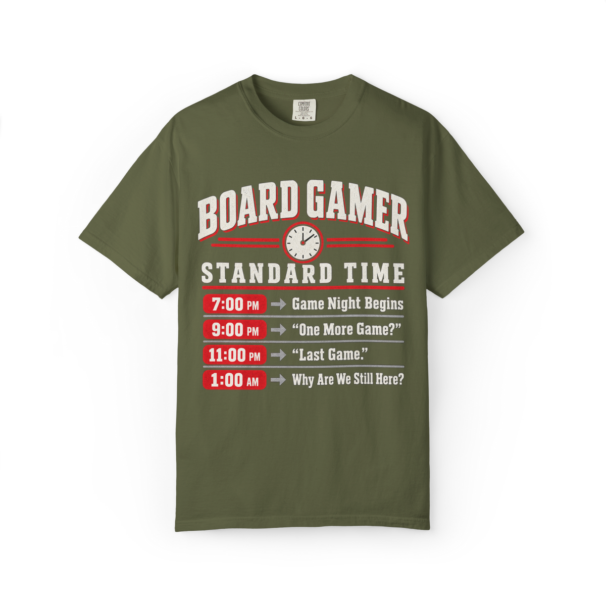 Board Gamer Standard Time Table T-Shirt