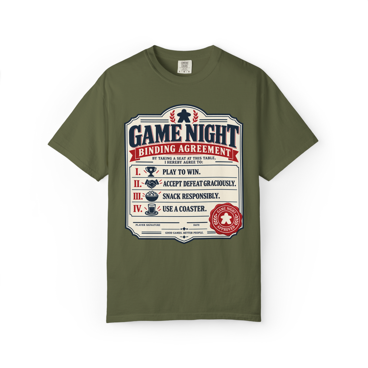 Game Night Binding Agreement Contract T-Shirt