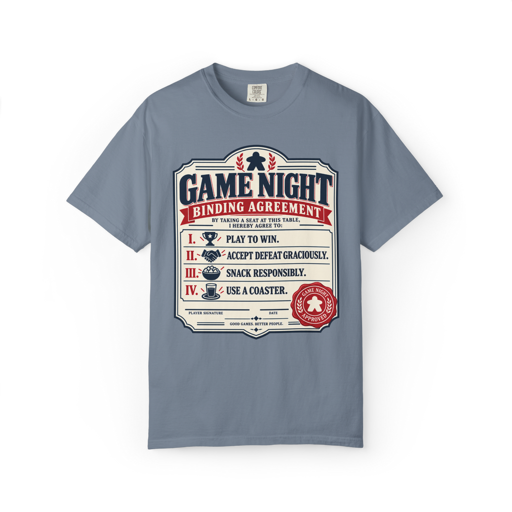 Game Night Binding Agreement Contract T-Shirt