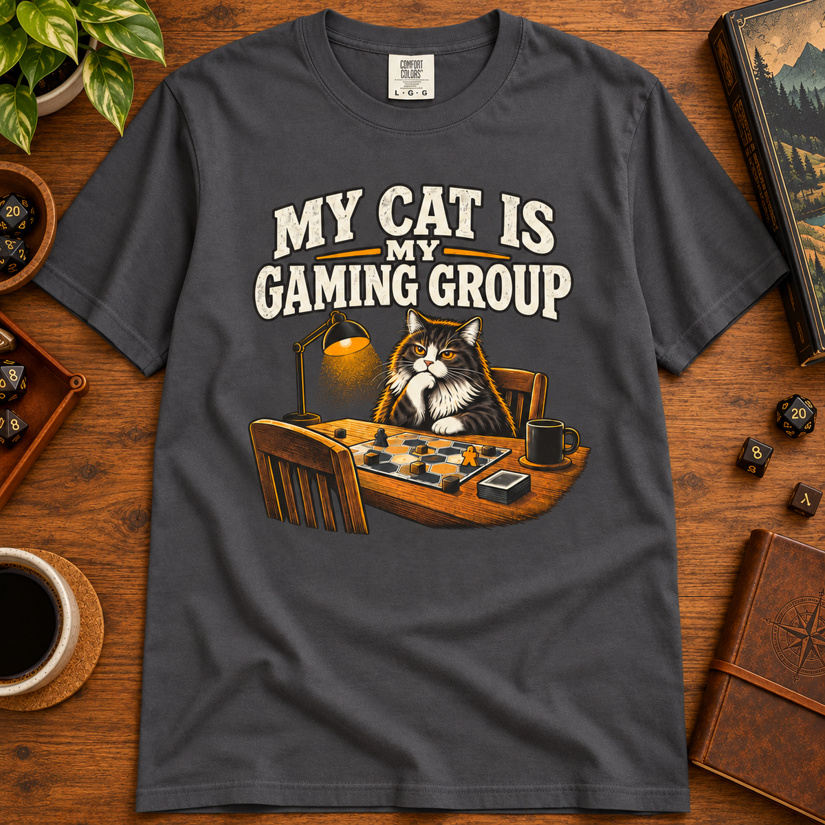 My Cat is My Gaming Group Solo Game T-Shirt