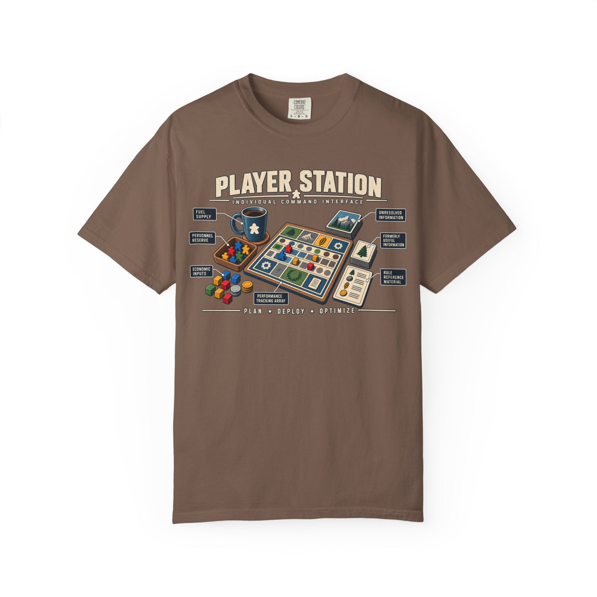 Player Station Technical Diagram Board Game T-Shirt
