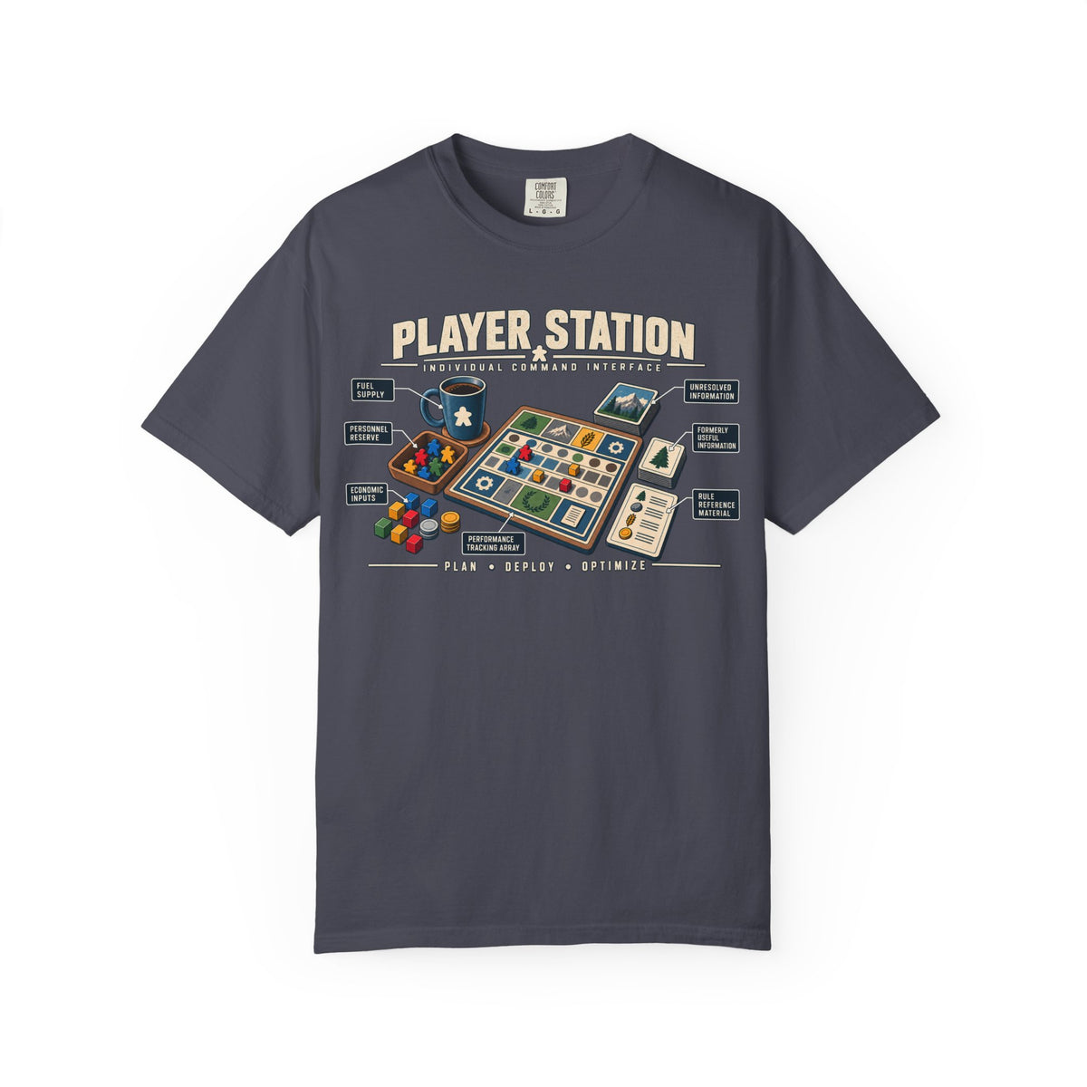 Player Station Technical Diagram Board Game T-Shirt