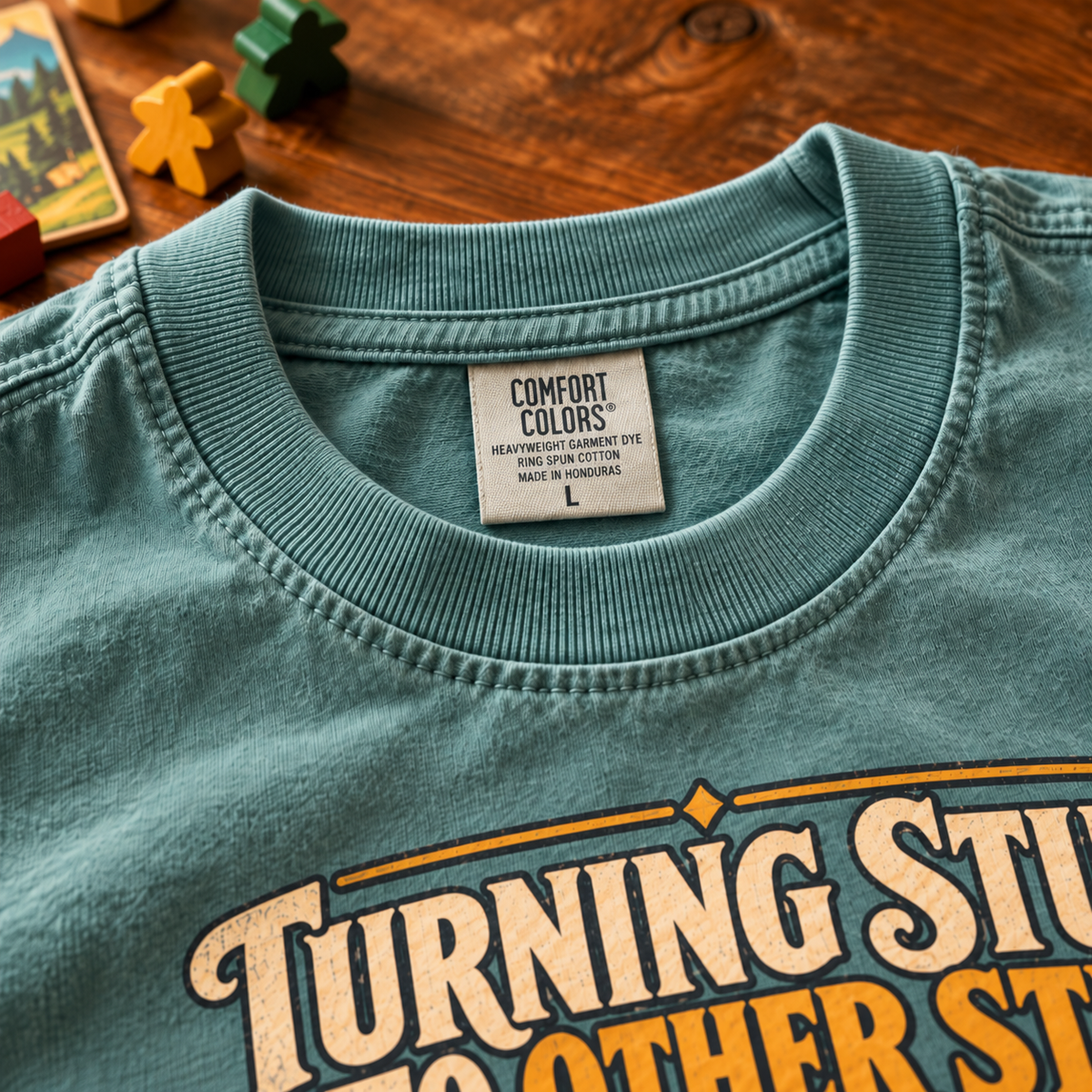 close up of details on shirt, including stitching quality