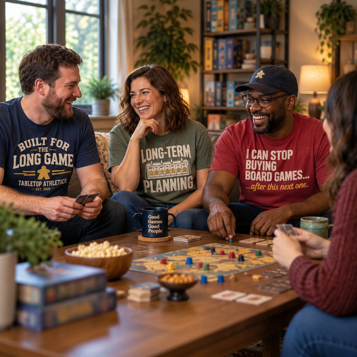 a group of friends on a casual game night